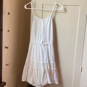 Raw edged white sundress